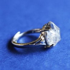 画像2: 【1点もの・D】フリーサイズ　大粒　ニューヨークハーキマーダイヤモンドクォーツ　結晶　Silver925リング（指輪）  (2)