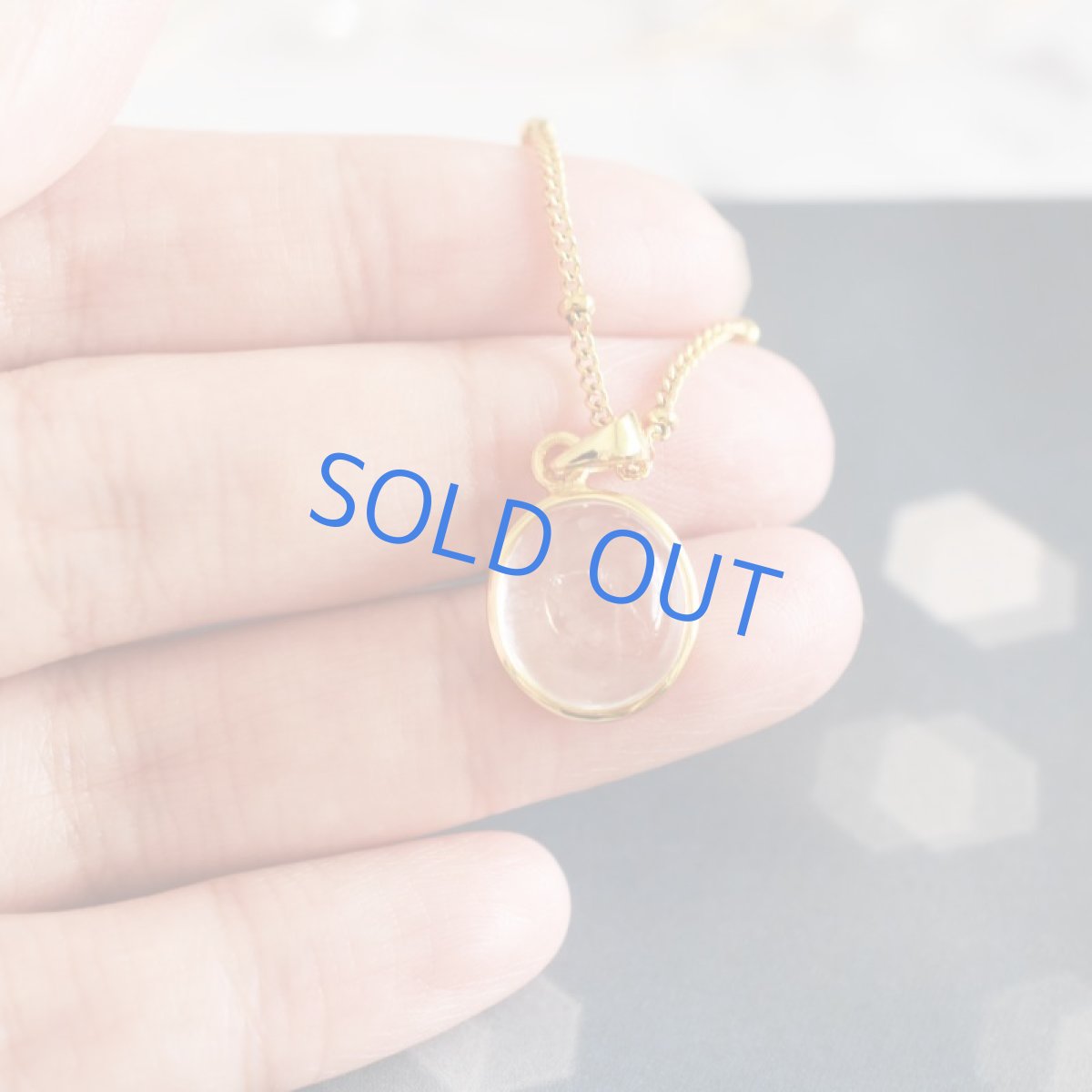 画像4: 【1点もの・E】希少石！　水入り水晶(クリスタル）　金属アレルギー対応サージカルステンレス60cm (4)