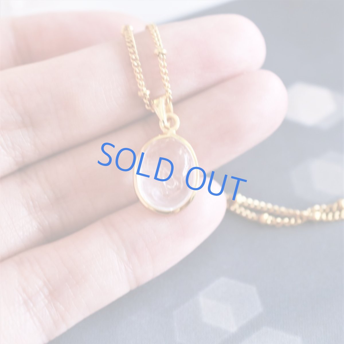 画像5: 【1点もの・D】希少石！　水入り水晶(クリスタル）　金属アレルギー対応サージカルステンレス60cm (5)