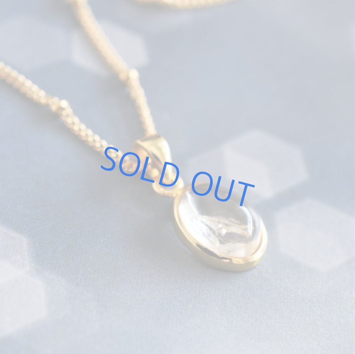 画像5: 【1点もの・C】希少石！　水入り水晶(クリスタル）　金属アレルギー対応サージカルステンレス60cm (5)