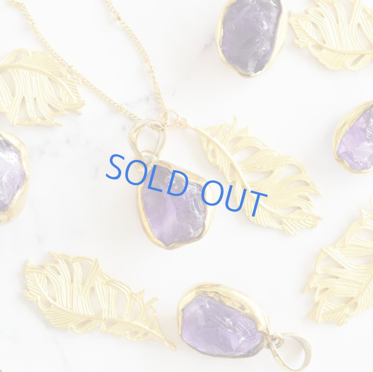 画像6: 【残り1】原石ラフロック　大粒アメジスト　フェザーチャーム　金属アレルギー対応サージカルステンレス60cm (6)