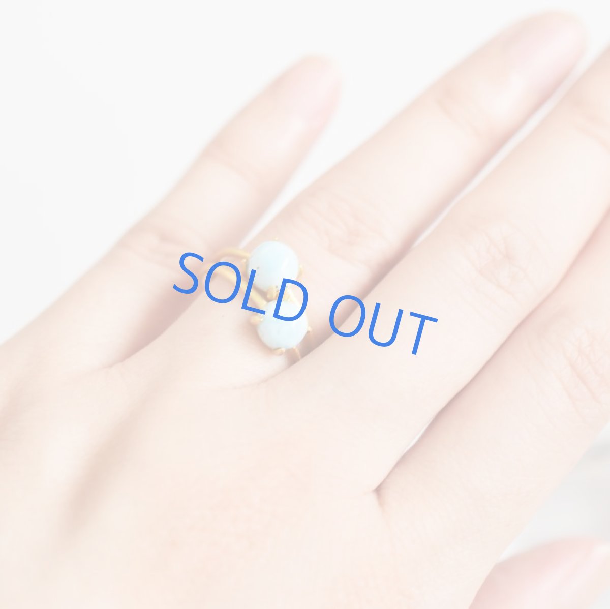 画像5: 半額SALE【模様なしタイプ】ラリマー　ラウンドカボション　刷毛目18KGPリング12-13号(指輪） (5)