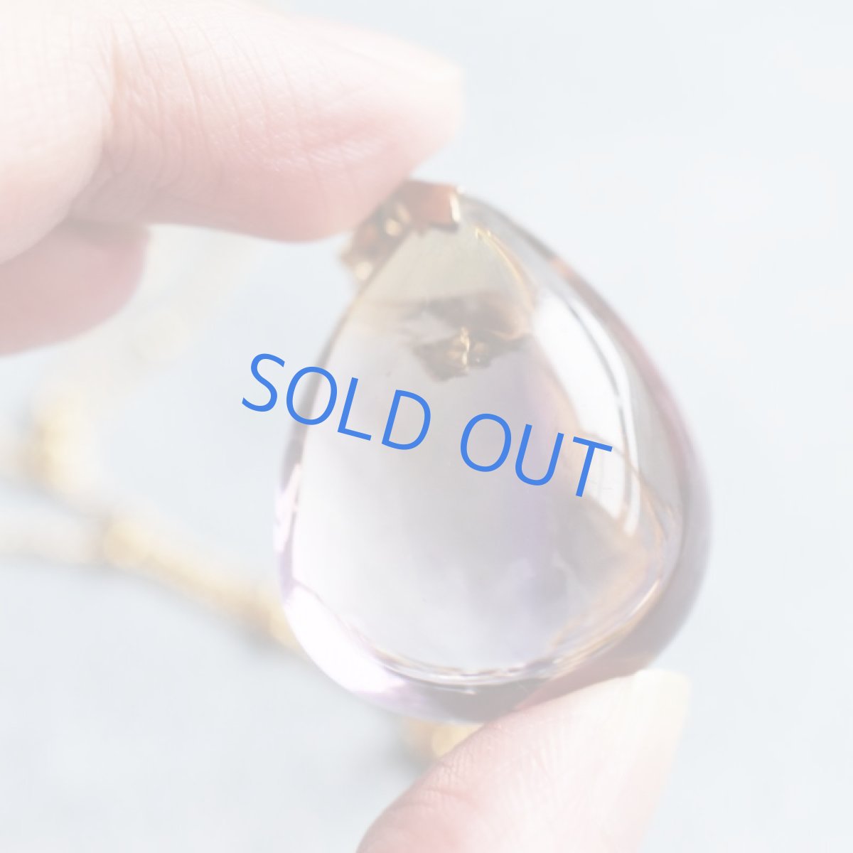 画像3: 【1点もの・A】超大粒　つるりん　ボリビア産非加熱　アメトリン　サージカルステンレスドットネックレス60cm (3)