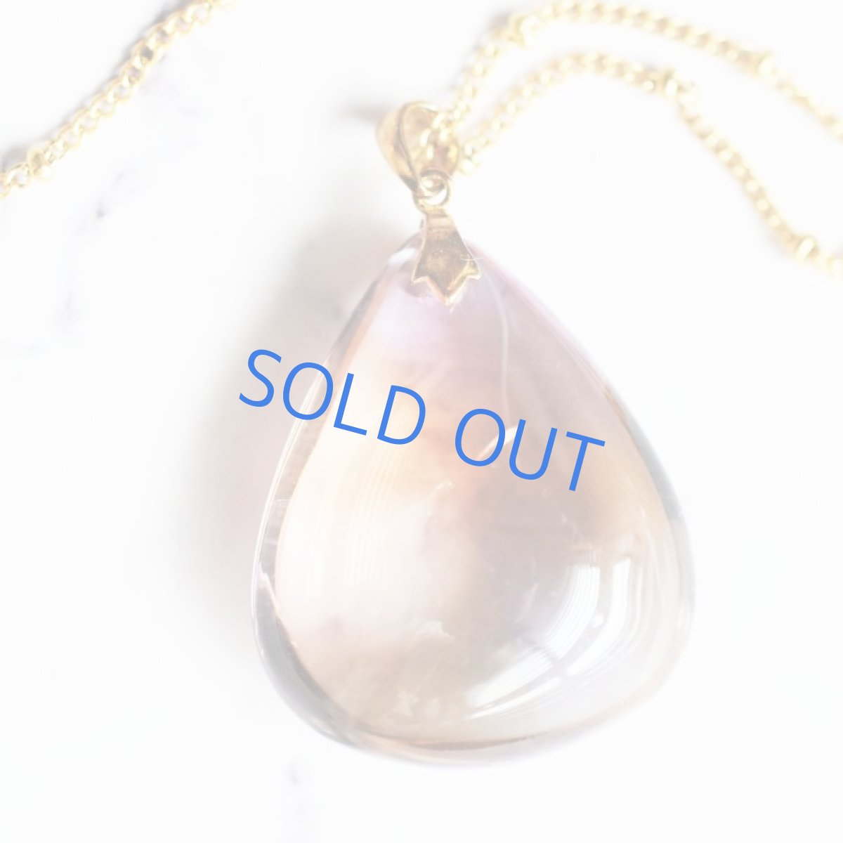 画像5: 【1点もの・B】超大粒　つるりん　ボリビア産非加熱　アメトリン　サージカルステンレスドットネックレス60cm (5)