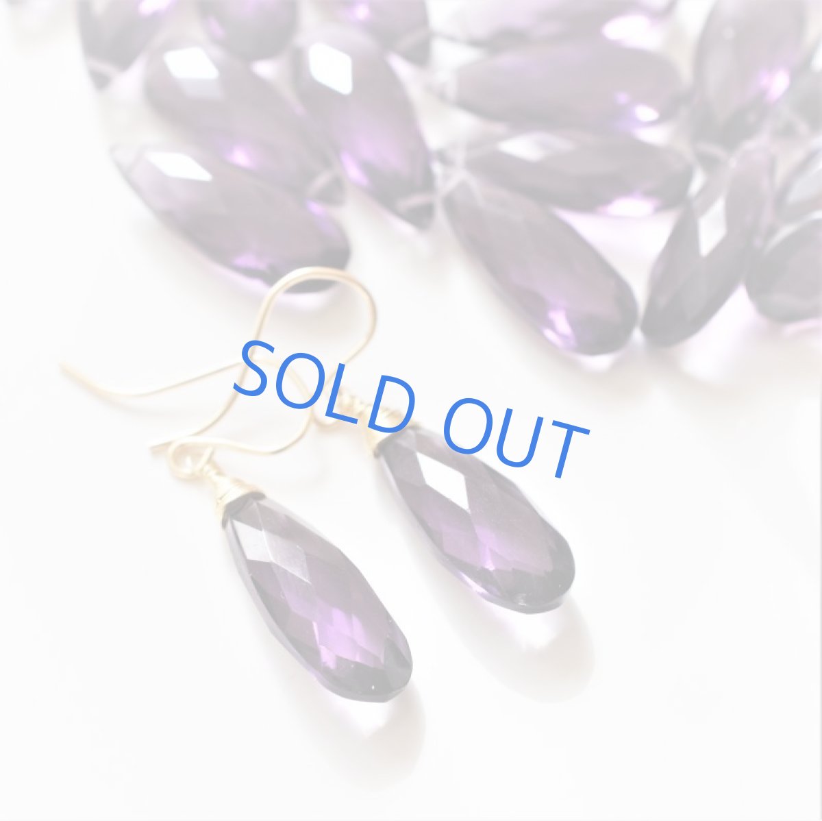 画像8: 30％OFF SALE【限定数のみ】パープルクォーツ　細長大粒ペアシェイプ　ワイヤー巻　サージカルステンレスフックピアス  (8)