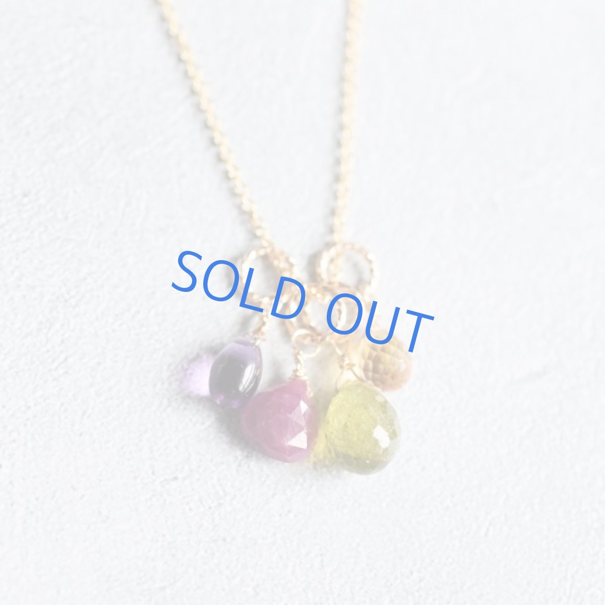 画像2: Creema特集掲載【残り2】超希少石!アイドクレース ドロップ & 各種天然石 ブーケチャーム サージカルステンレスネックレス40cm (2)