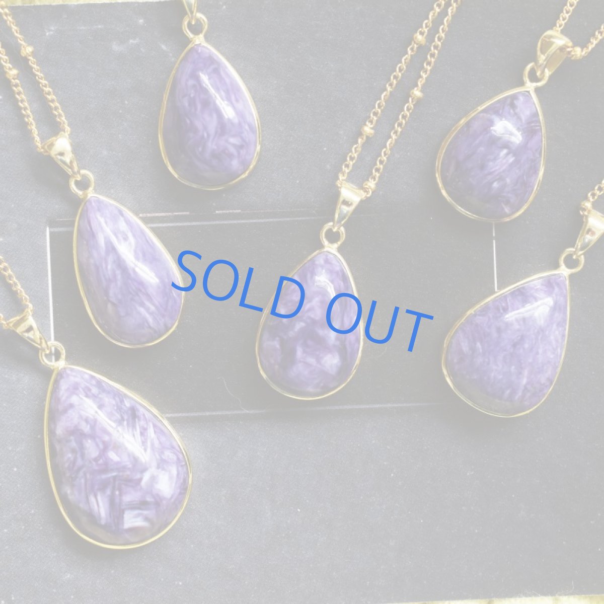 画像8: 【1点もの・F】超大粒　チャロアイト　カボションフレーム　サージカルステンレスドットチェーン60cm (8)