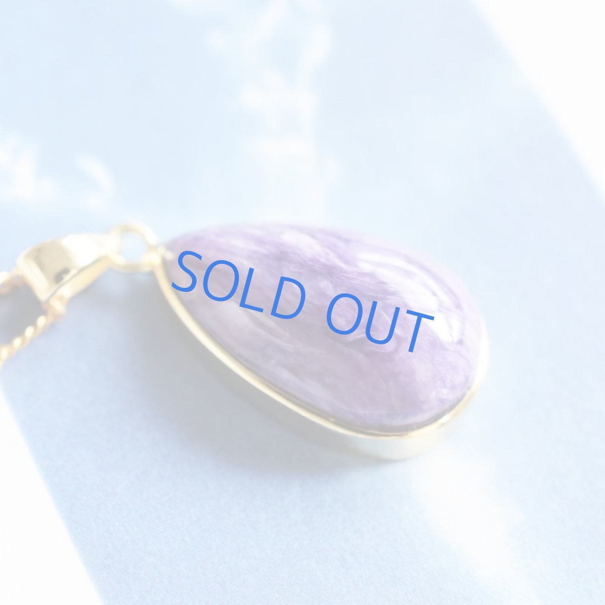 画像3: 【1点もの・C】大粒　チャロアイト　カボションフレーム　サージカルステンレスドットチェーン60cm (3)