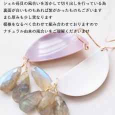 画像3: 【選べる・限定6ペア】レオパード柄シェル　ラブラドライトフリンジ　個性派ピアス（14KGF）  (3)