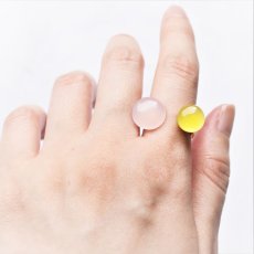 画像9: 【13号・選べる組み合わせ】桜ピンクカルセドニー　ダブルストーン　フォークリング（指輪） (9)
