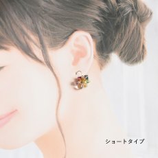 画像14: 【選べる】額紫陽花　フローライト　と　雨の滴　クリスタル　14KGFフックピアス  (14)