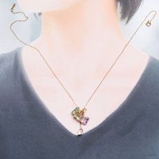 画像7: 【限定9・選べる・ソーダグリーン】紫陽花フローライト　と　雨の滴クリスタル　40cmサージカルステンレスネックレス  (7)