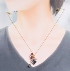 画像8: 【残り9・選べる・ブルー】紫陽花フローライト　と　雨の滴クリスタル　40cmサージカルステンレスネックレス  (8)