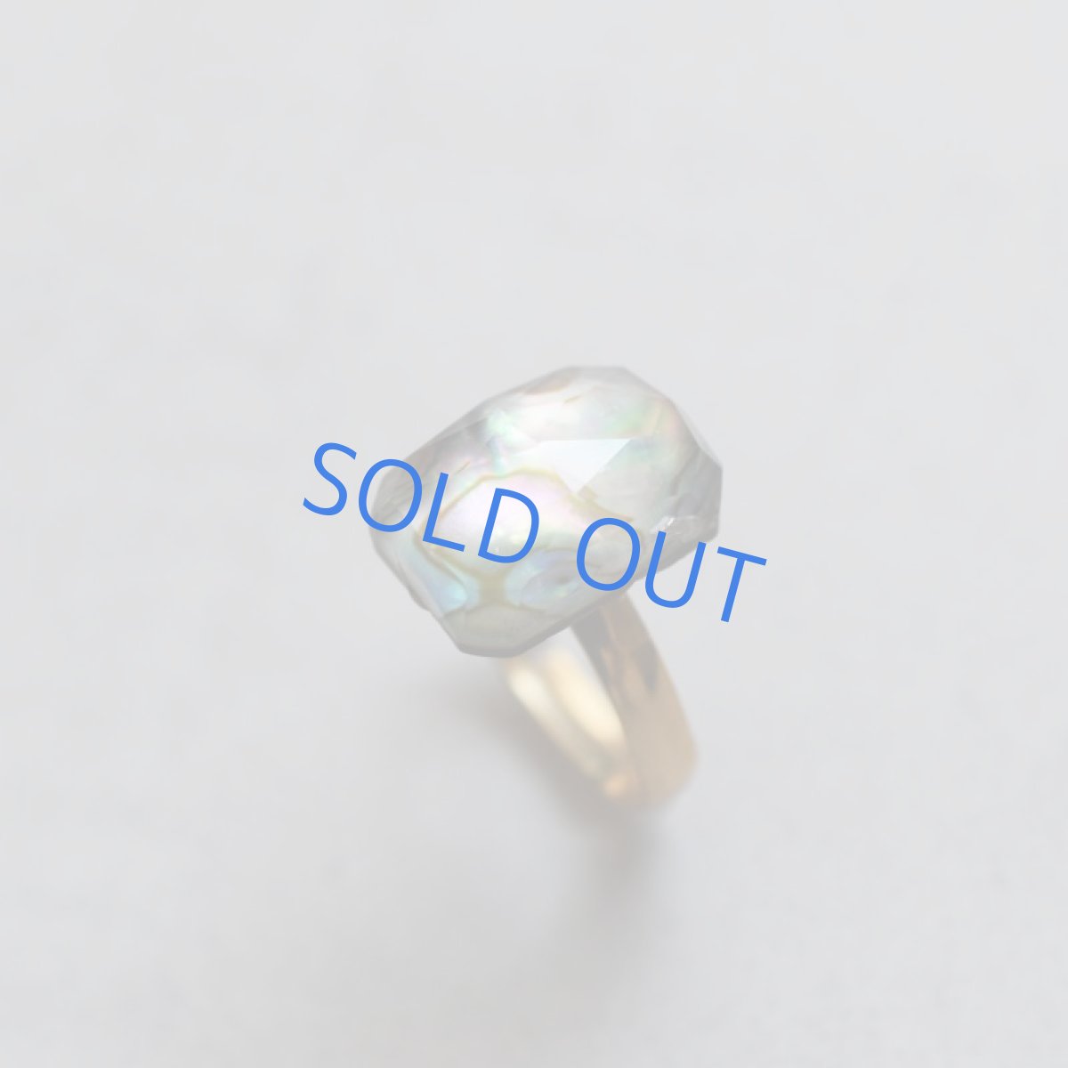 画像2: 半額SALE【限定1・フリーサイズ】アバロンシェルクリスタル レクタングル サージカルステンレス(指輪)  (2)