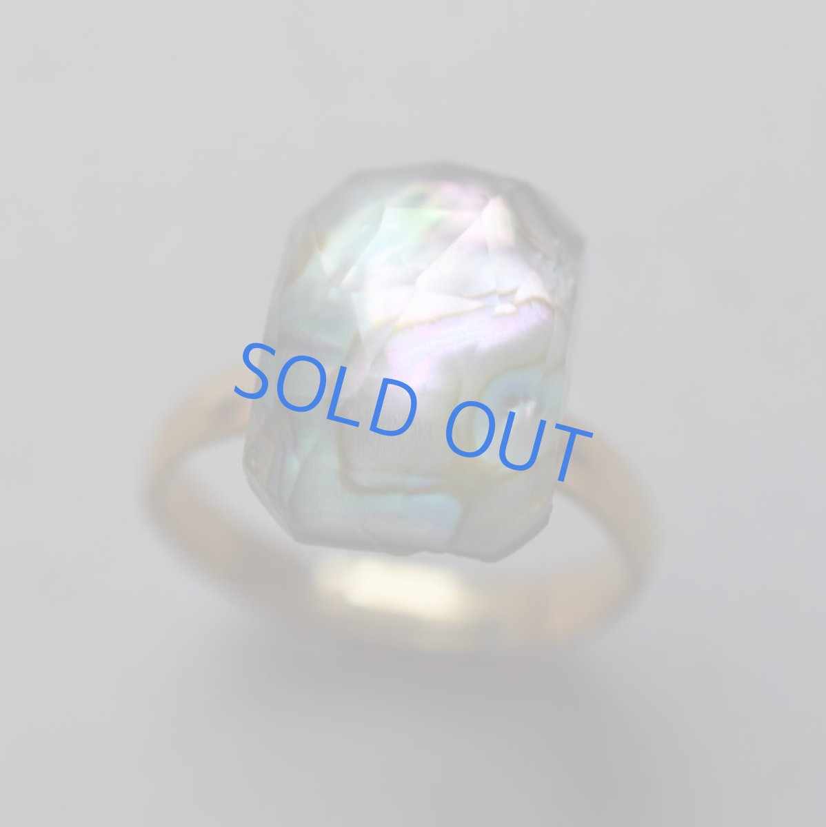 画像3: 半額SALE【限定1・フリーサイズ】アバロンシェルクリスタル レクタングル サージカルステンレス(指輪)  (3)