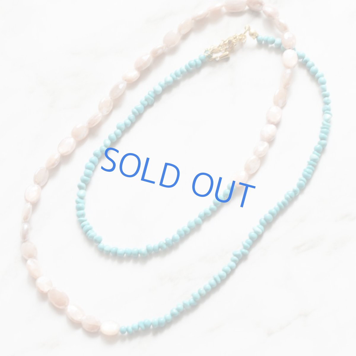 画像3: 【残り2】オレンジムーンストーン　ターコイズ　バイカラー　ロングネックレス  (3)