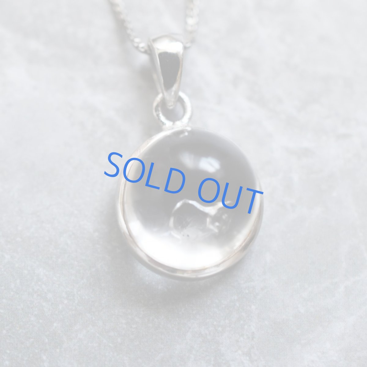 画像2: 夏の新作【1点もの・A】希少石！　水入り水晶(クリスタル）　Silver925スライドチェーン　45cm (2)