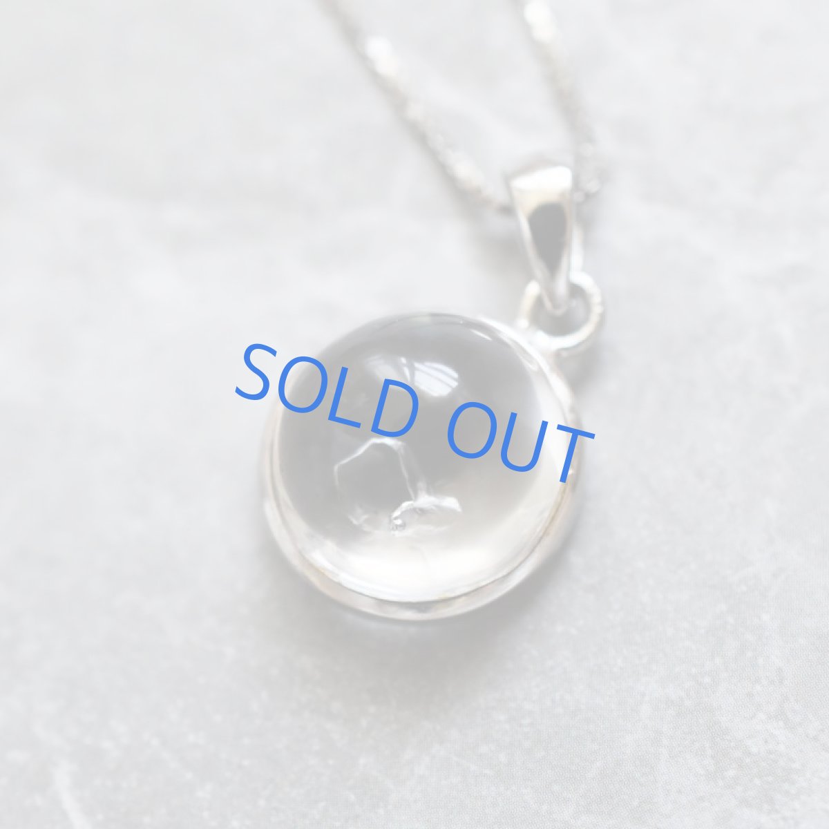 画像4: 夏の新作【1点もの・A】希少石！　水入り水晶(クリスタル）　Silver925スライドチェーン　45cm (4)