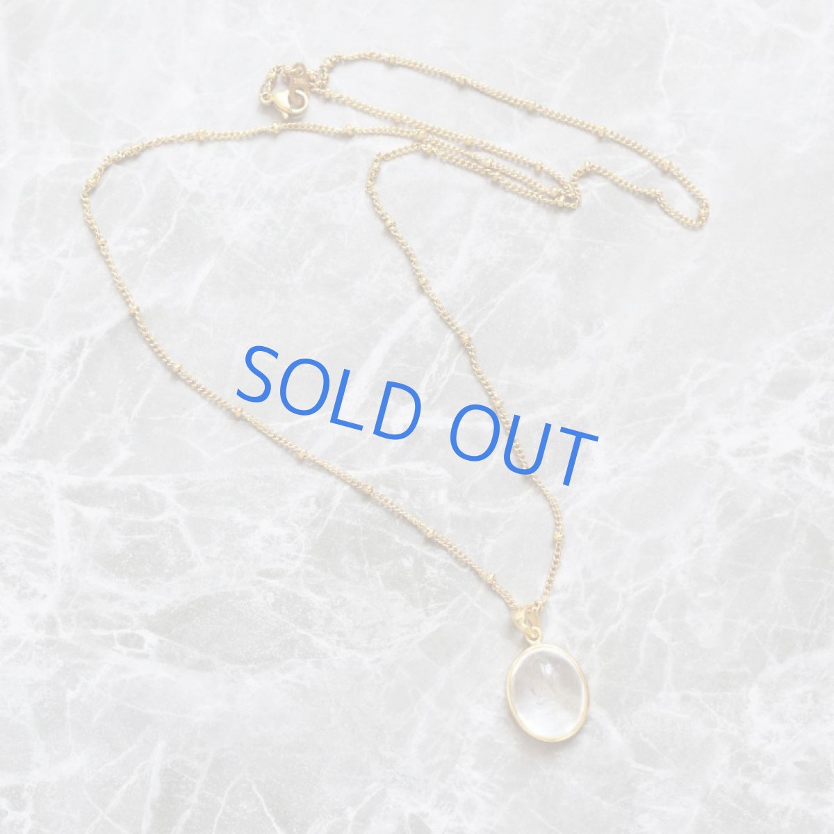 画像5: 夏の新作【1点もの・D】希少石! 水入り水晶(クリスタル) ゴールドサージカルステンレスチェーン 60cm (5)