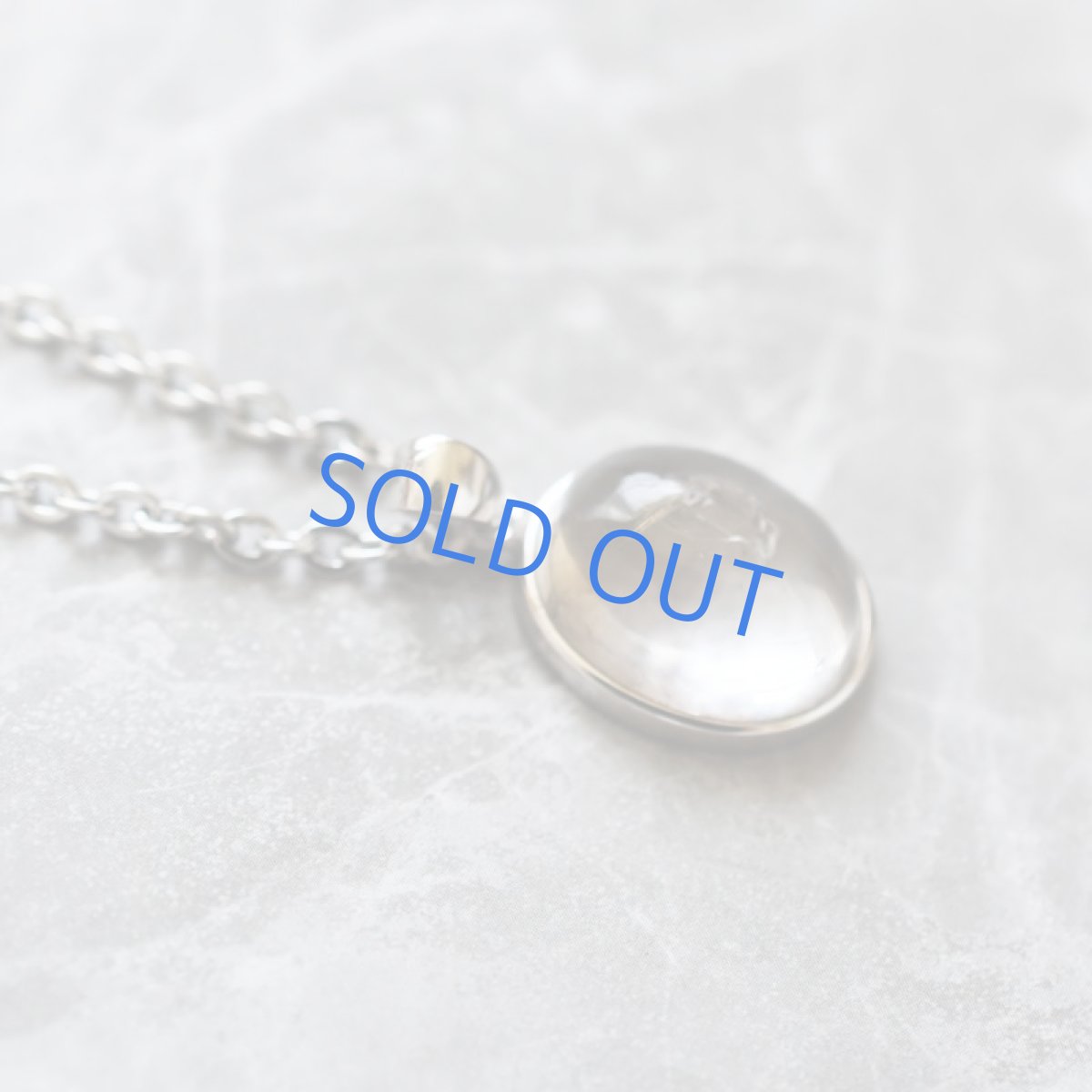 画像3: 夏の新作【1点もの・B】希少石! 水入り水晶(クリスタル) シルバーサージカルステンレスチェーン 45+5cm  (3)