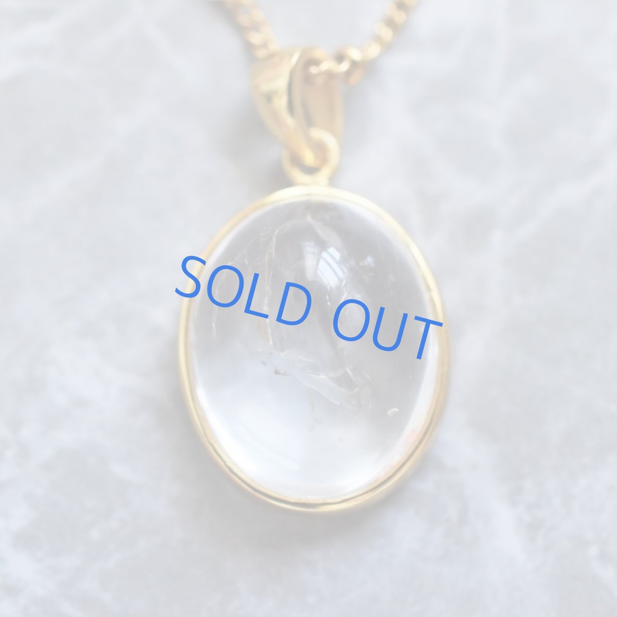 画像3: 夏の新作【1点もの・D】希少石! 水入り水晶(クリスタル) ゴールドサージカルステンレスチェーン 60cm (3)