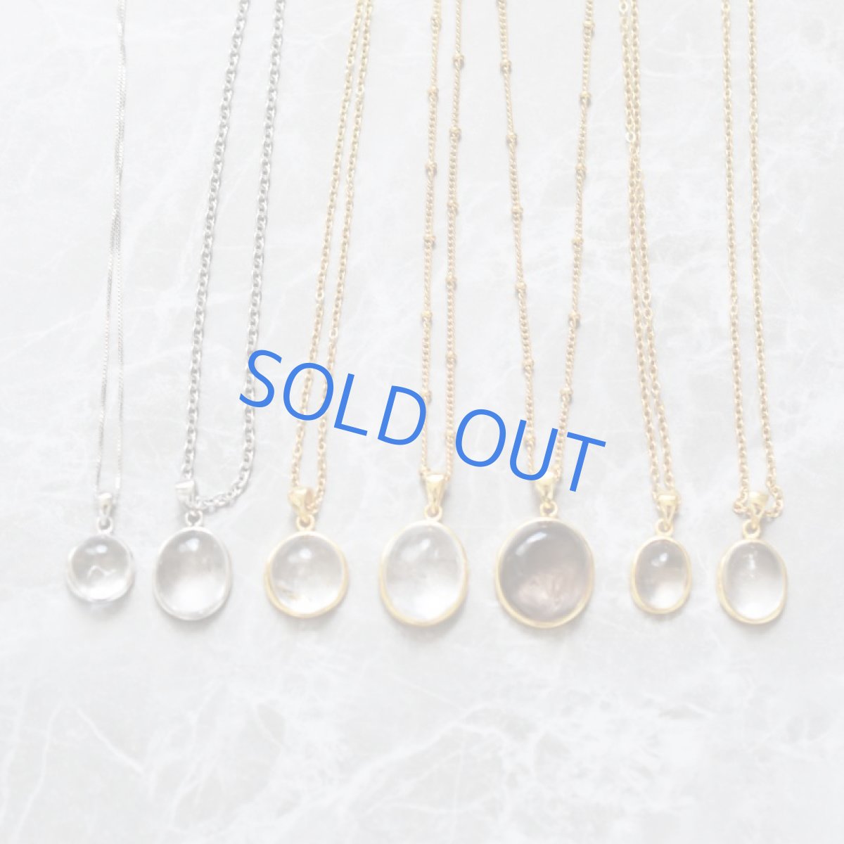 画像9: 夏の新作【1点もの・B】希少石! 水入り水晶(クリスタル) シルバーサージカルステンレスチェーン 45+5cm  (9)