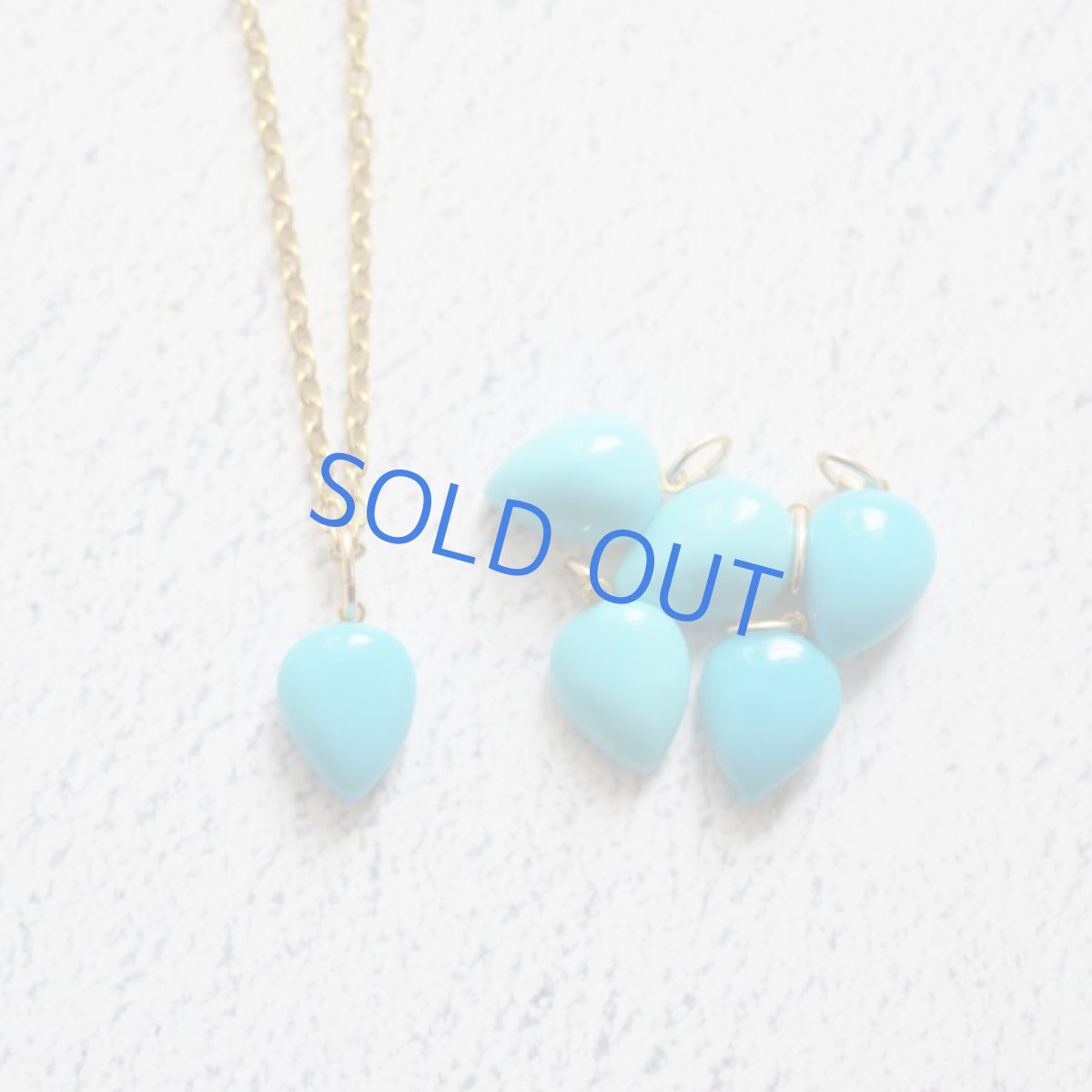 画像5: 【残り2】スリーピングビューティーターコイズ　雫カボション　サージカルステンレスネックレス40cm  (5)