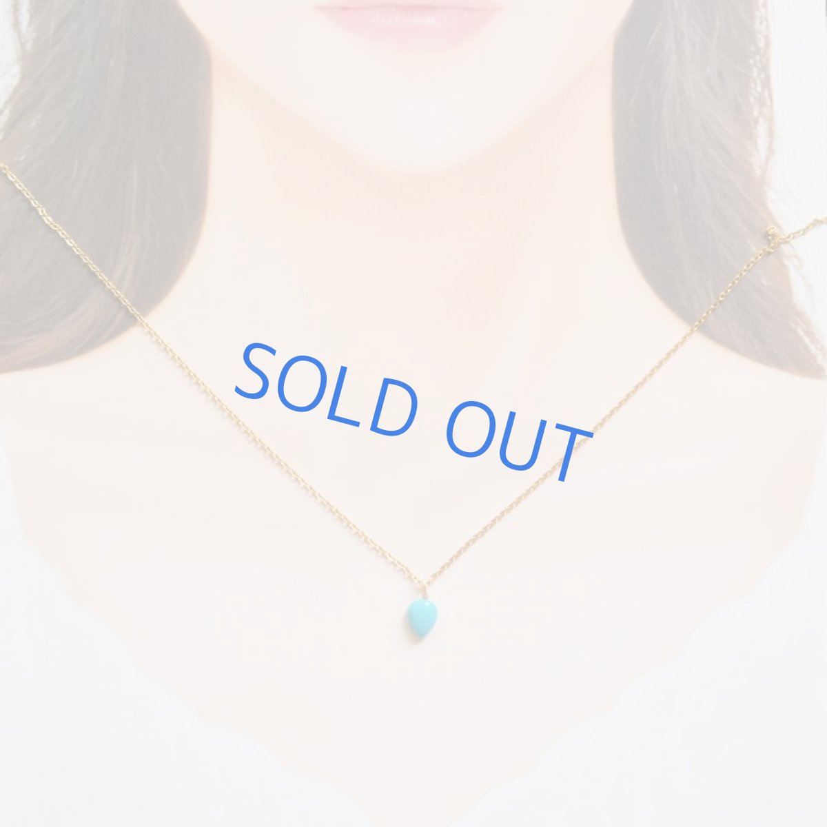 画像7: 【残り2】スリーピングビューティーターコイズ　雫カボション　サージカルステンレスネックレス40cm  (7)