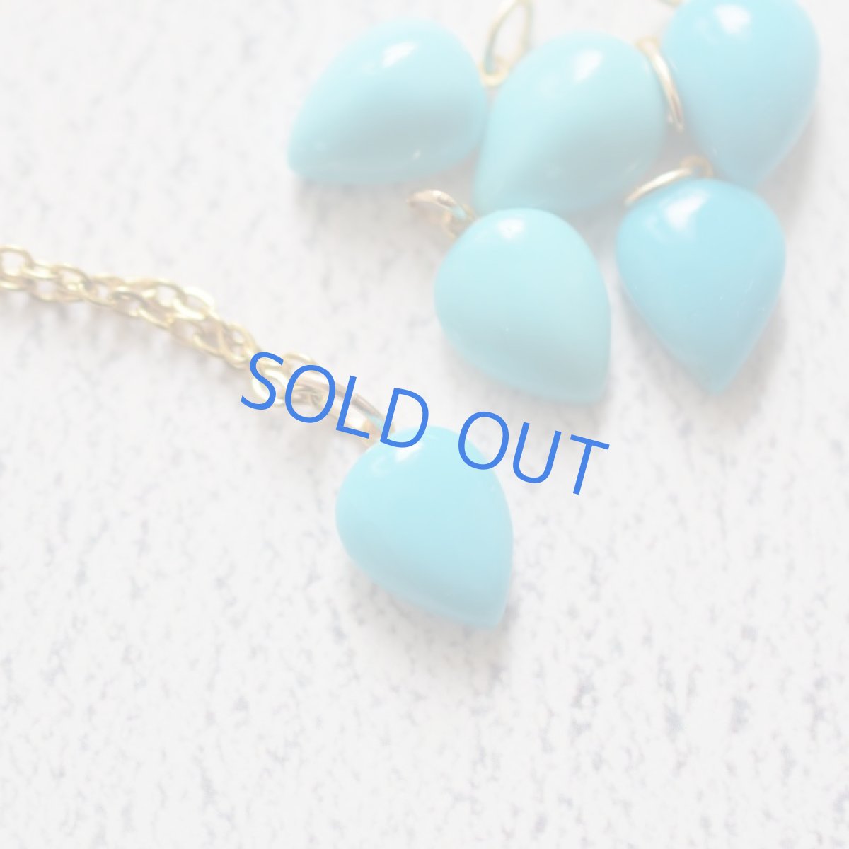 画像3: 【残り2】スリーピングビューティーターコイズ　雫カボション　サージカルステンレスネックレス40cm  (3)