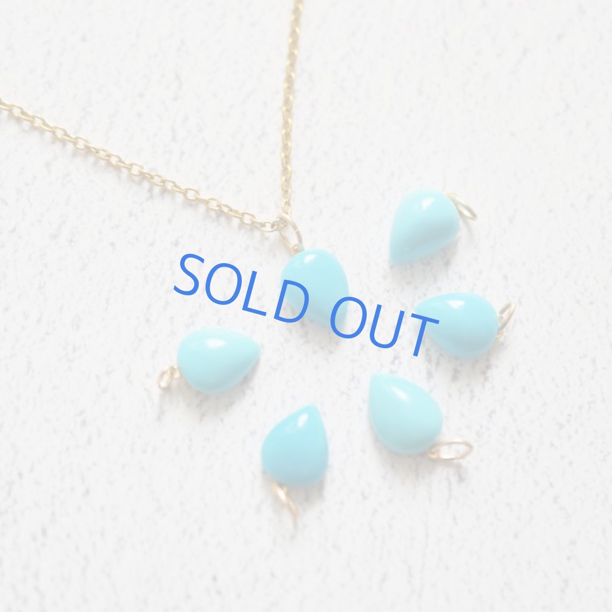 画像6: 【残り2】スリーピングビューティーターコイズ　雫カボション　サージカルステンレスネックレス40cm  (6)