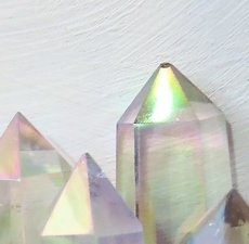 画像2: 在庫次第終了【訳あり粒】大粒　オーラクォーツ結晶　クラスター＆音叉セット (2)