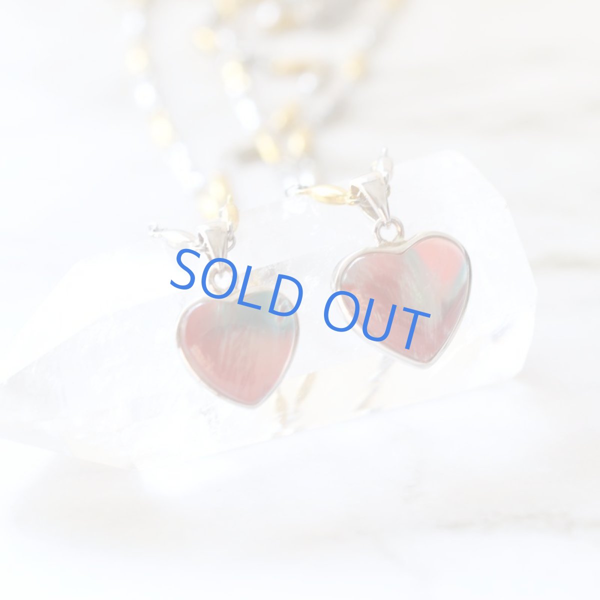 画像7: 初春の新作【1点もの・B】チベット産アンデシン ハート ペンダント サージカルステンレスネックレス45cm  (7)