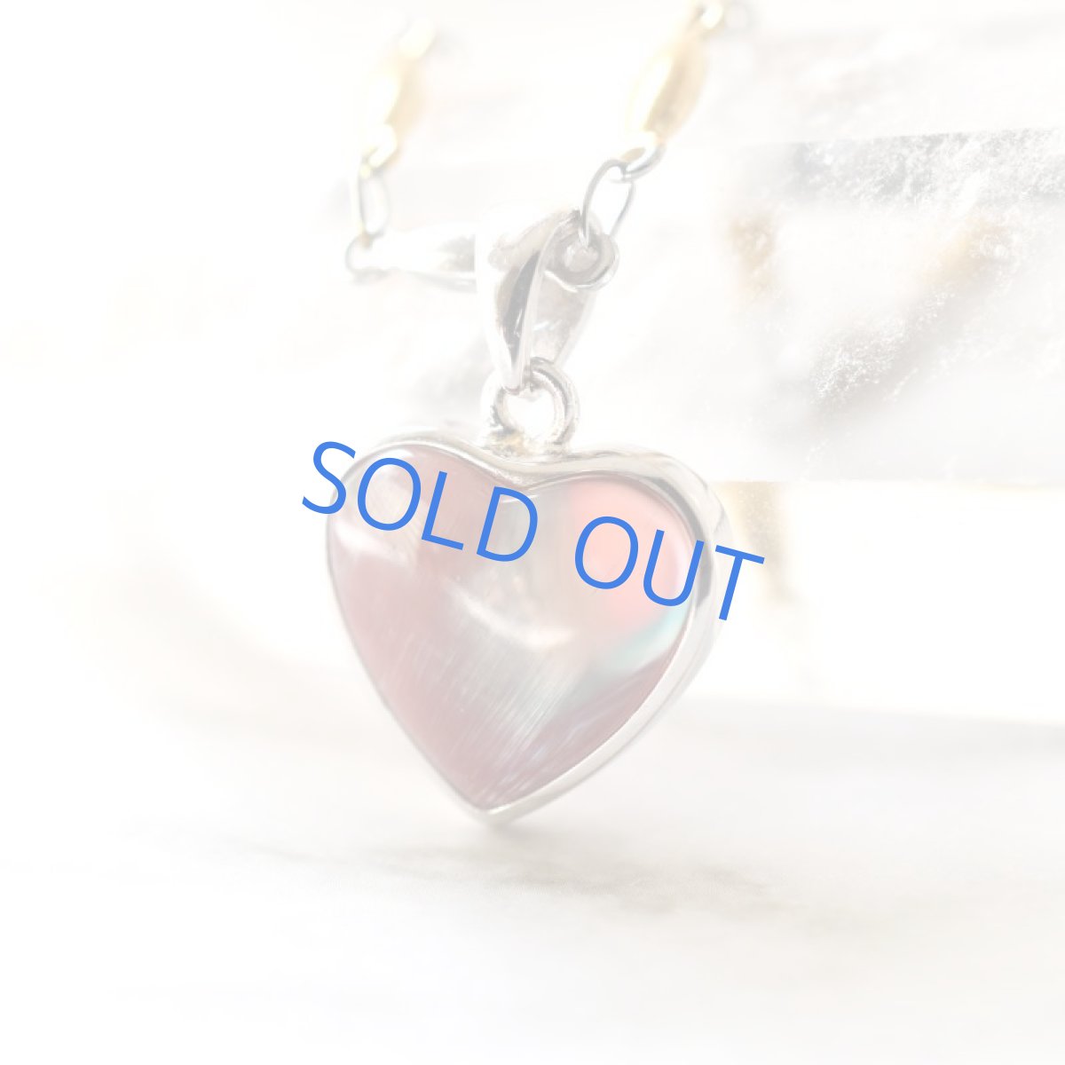 画像3: 初春の新作【1点もの・B】チベット産アンデシン ハート ペンダント サージカルステンレスネックレス45cm  (3)