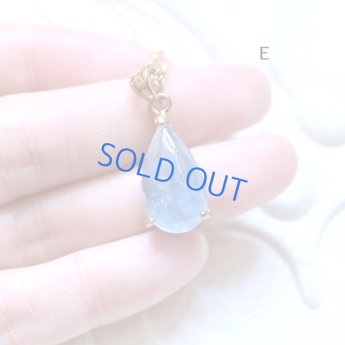 画像18: 【残りE】大粒　アクアマリン　ティア型　カボション　サージカルステンレス50cmネックレス  (18)