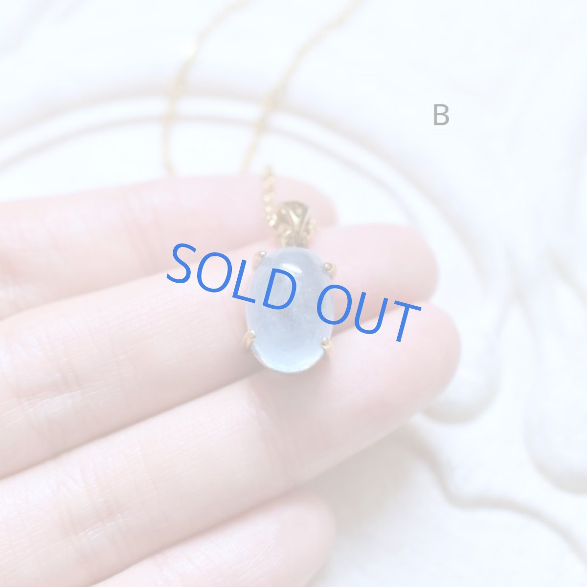 画像15: 【残りE】大粒　アクアマリン　ティア型　カボション　サージカルステンレス50cmネックレス  (15)