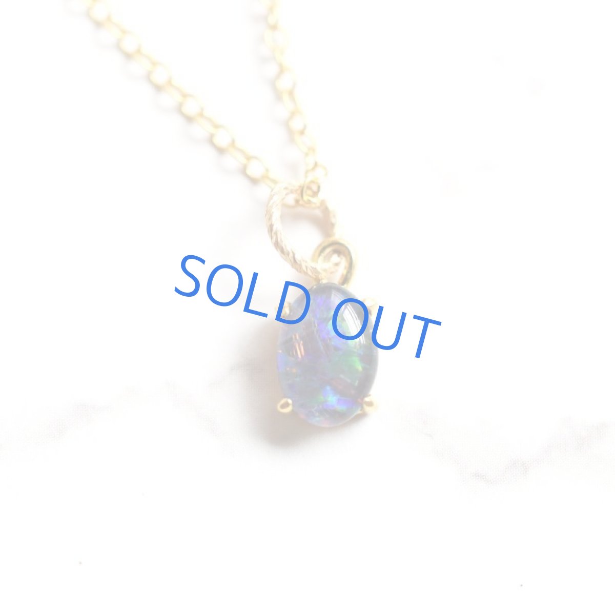 画像4: 初夏の新作【1点もの】希少 オーストラリア産 ブラックオパール トリプレットカボション 14KGF40cmネックレス (4)