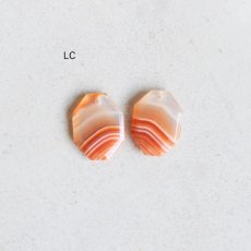 画像9: 【選べる・L】レア！　バンデッドアゲート　オレンジ　サージカルステンレスフックピアス (9)