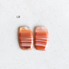 画像8: 【選べる・L】レア！　バンデッドアゲート　オレンジ　サージカルステンレスフックピアス (8)
