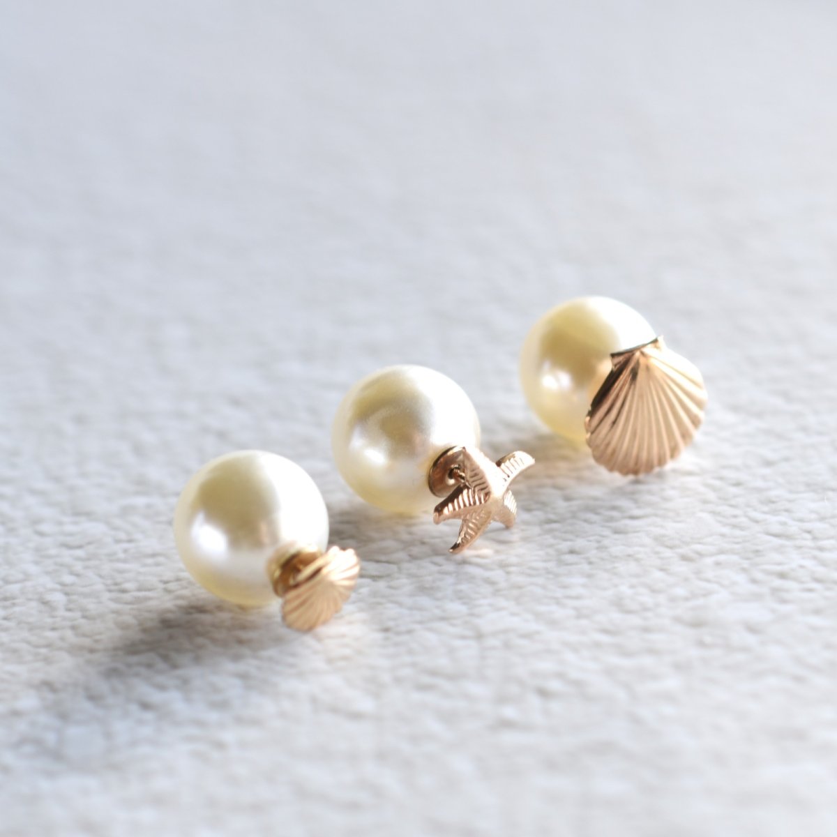 画像2: 半額SALE【在庫僅少】14kgfピアス　スタッド　スターフィッシュ＆シェル　ピアス　アクリルパールキャッチ  (2)