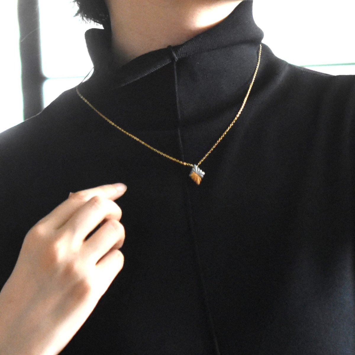 画像14:  秋の新作【残り27】世界で一つだけ　マリガノジャスパー　サージカルステンレスネックレス40cm  (14)