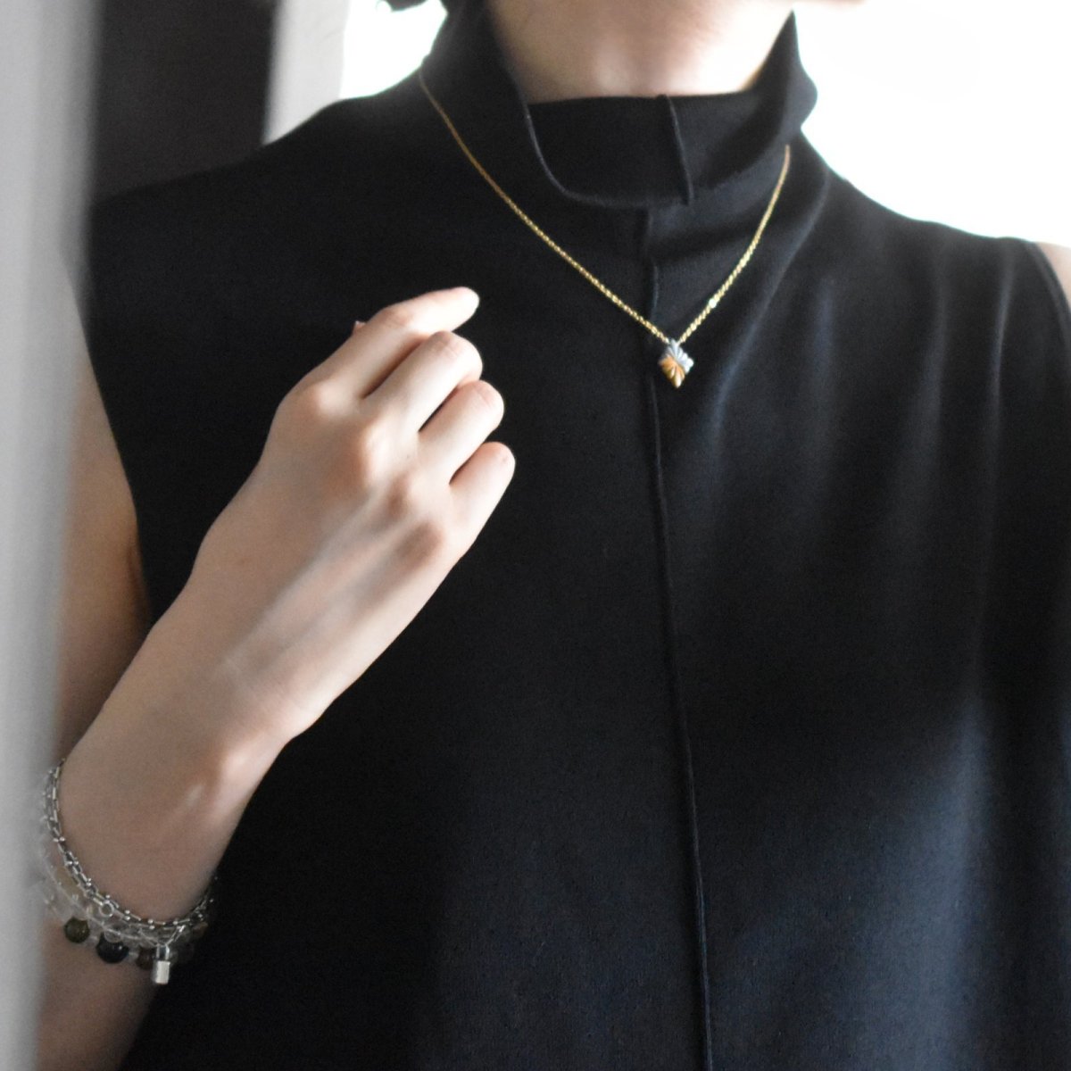 画像9:  秋の新作【残り27】世界で一つだけ　マリガノジャスパー　サージカルステンレスネックレス40cm  (9)