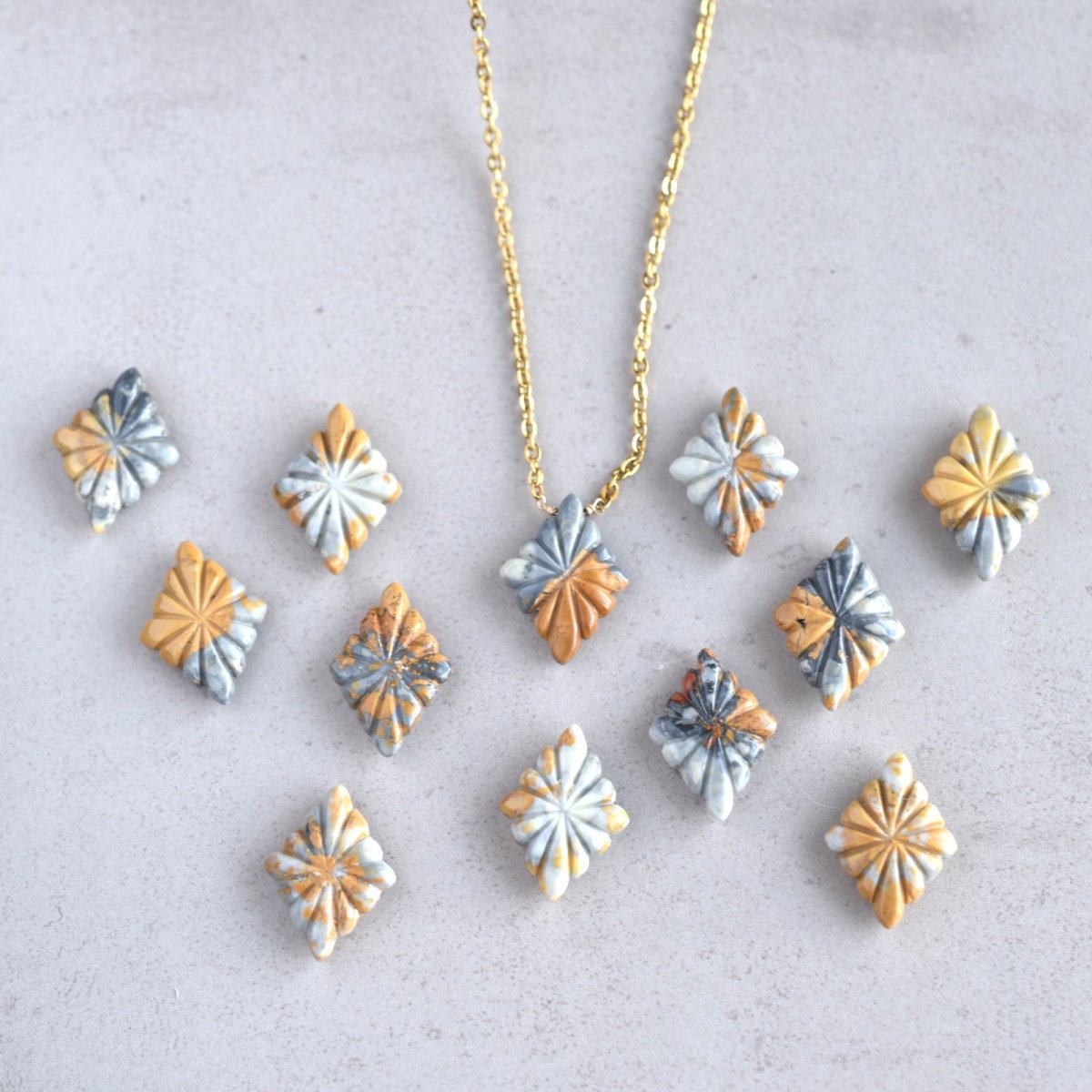 画像12:  秋の新作【残り27】世界で一つだけ　マリガノジャスパー　サージカルステンレスネックレス40cm  (12)