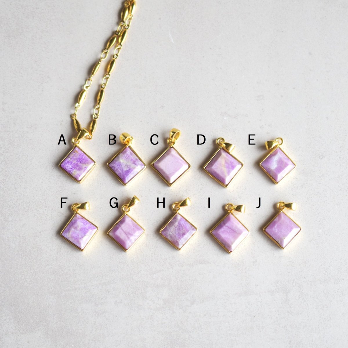 画像4: 残り６！【各1点もの・世界三大ヒーリング】希少　ラベンダーカラー　スギライト　サージカルステンレスネックレス45cm+5cm   (4)