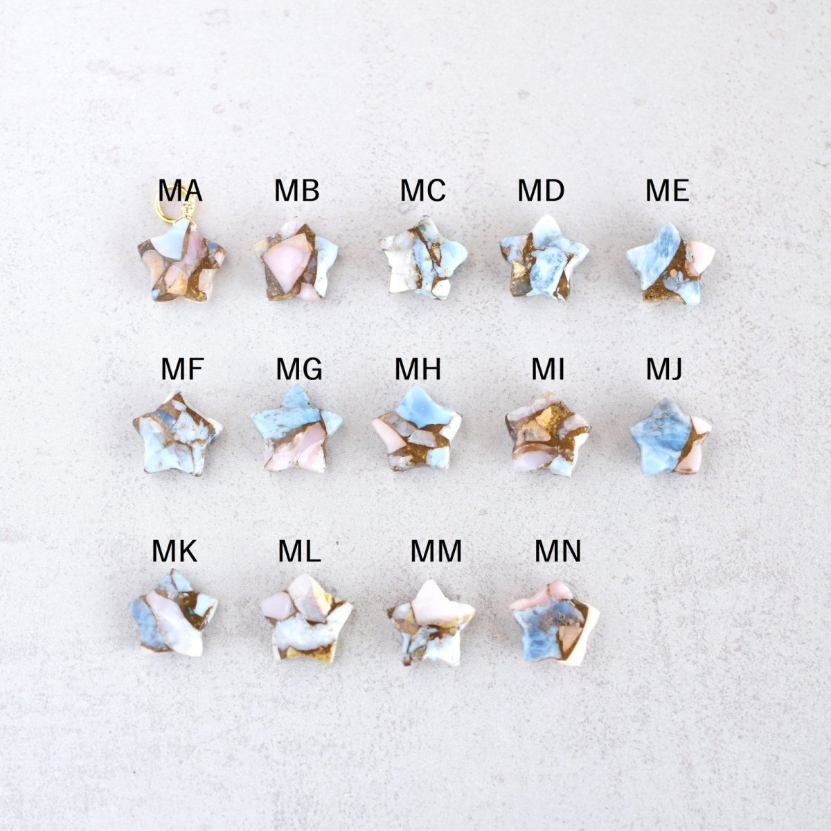 画像4: Creema特集掲載【選べる】星に願いを☆　ブルー＆ピンクオパール　コッパー　スター　サージカルステンレス　ネックレス40cm  (4)