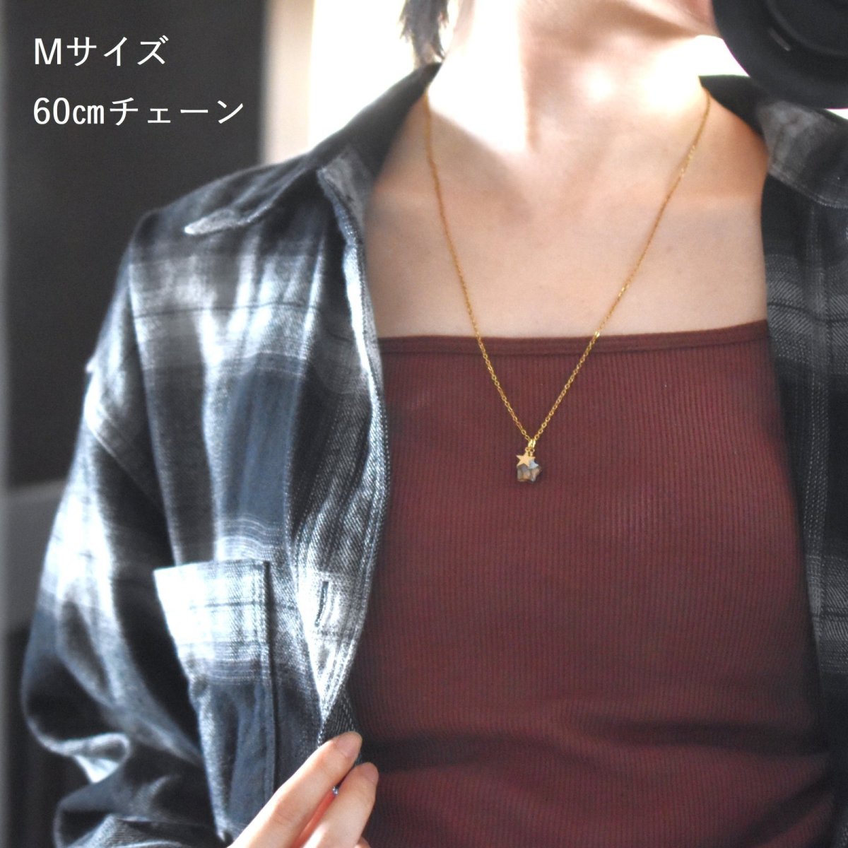 画像7: Creema特集掲載【選べる】星に願いを☆　ブルー＆ピンクオパール　コッパー　スター　サージカルステンレス　ネックレス40cm  (7)