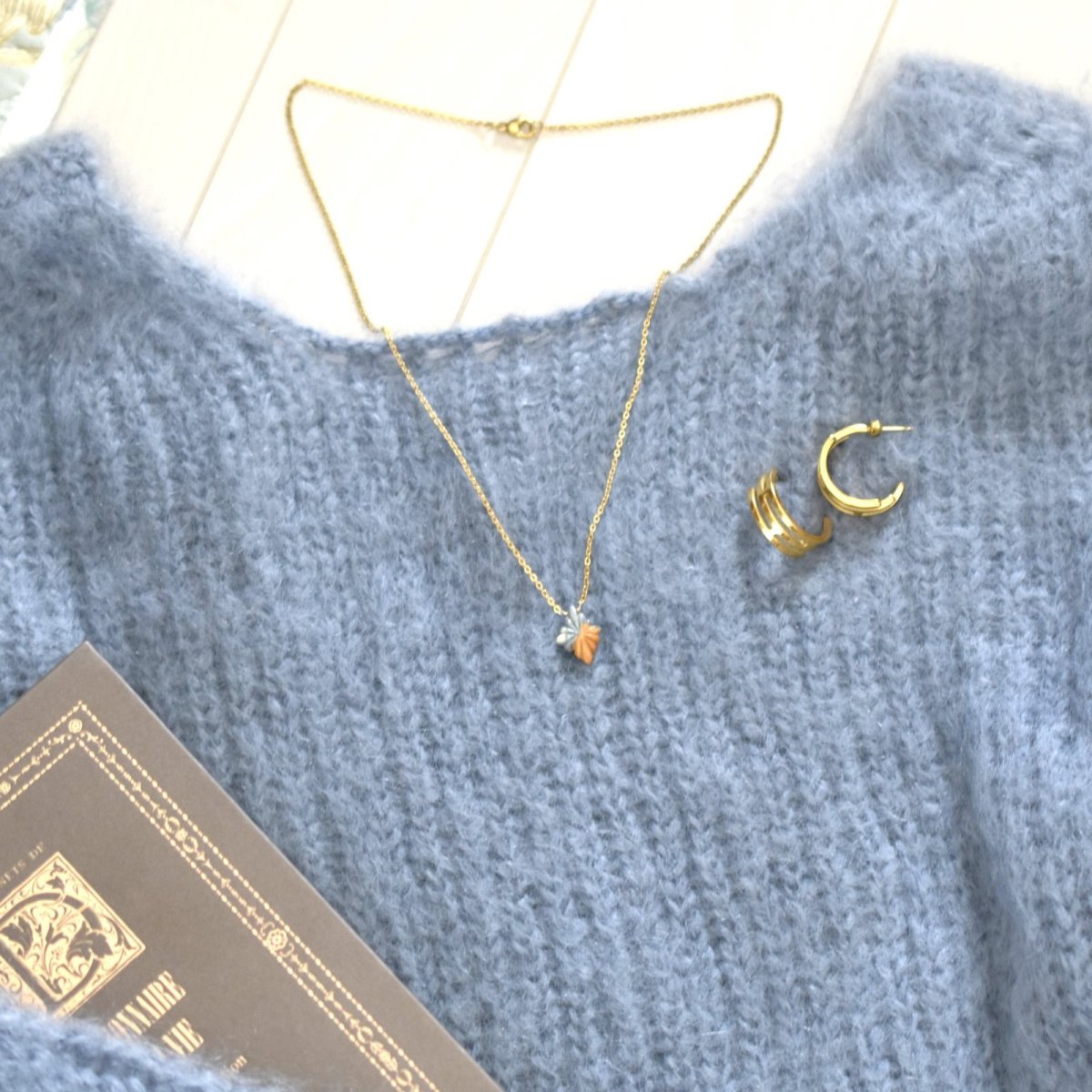 画像8: 【金属アレルギー対応！】透かしデザイン　ハーフフープピアス　サージカルステンレス (8)