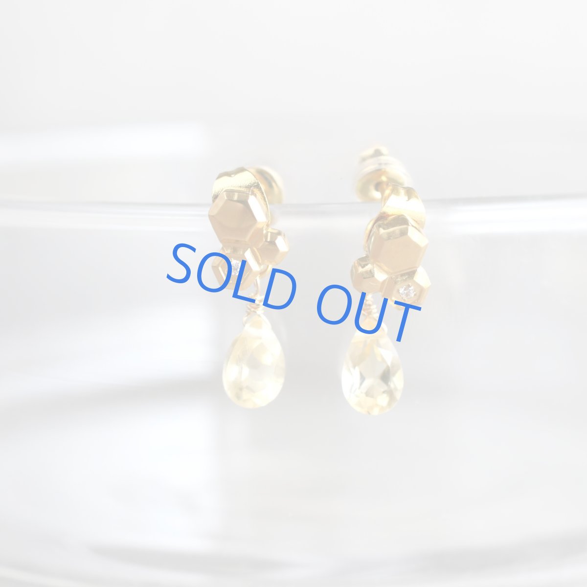 画像1: 秋の新作【金属アレルギー対応！】２WAY　蜂蜜シトリン　滴る　ジルコニア付　小粒　サージカルステンレス  (1)