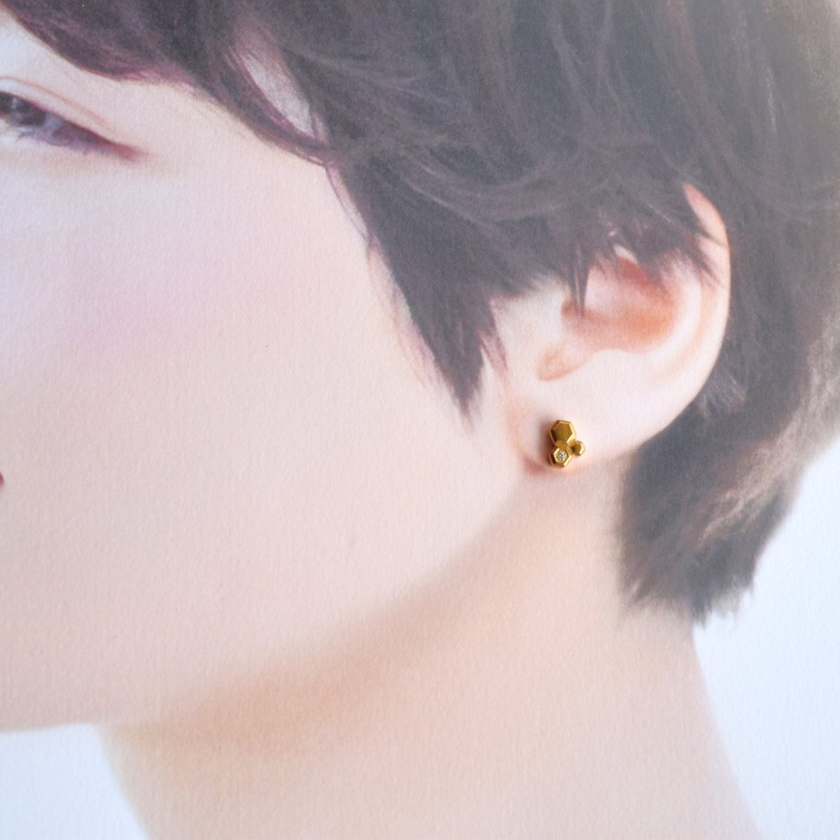 画像5: 秋の新作【金属アレルギー対応!】2WAY 蜂蜜シトリン 滴る ジルコニア付 小粒 サージカルステンレス  (5)