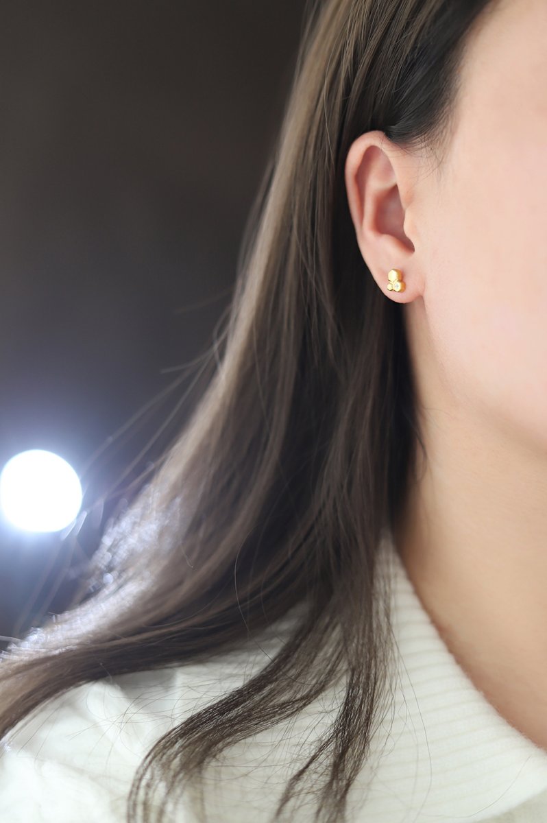 画像8: 秋の新作【金属アレルギー対応!】2WAY 蜂蜜シトリン 滴る ジルコニア付 小粒 サージカルステンレス  (8)