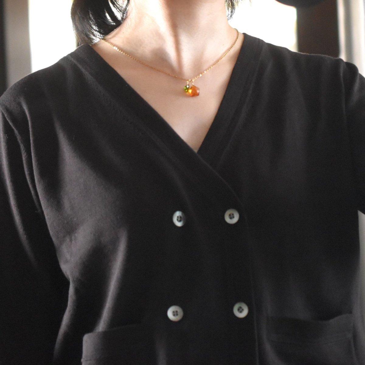 画像8: 秋の新作【残り25】秋色　アンバーイエロークォーツ　と　グリーンクォーツ　スター　サージカルステンレス40cm  (8)